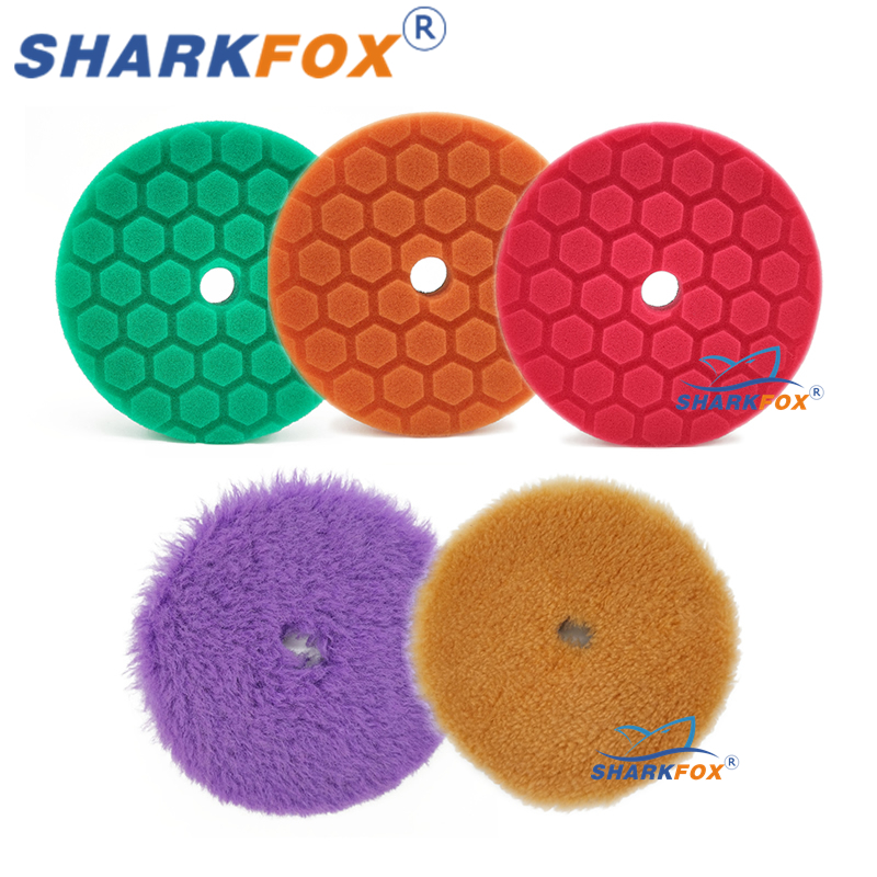 Polish Pad Set Buffer - Sharkfox-Car Sponge Wool Polishing Pads Set,